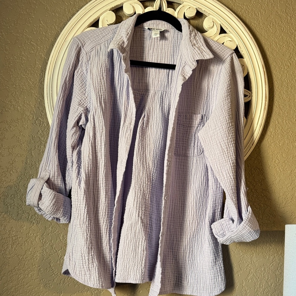 Nine West Lavender Textured Shirt